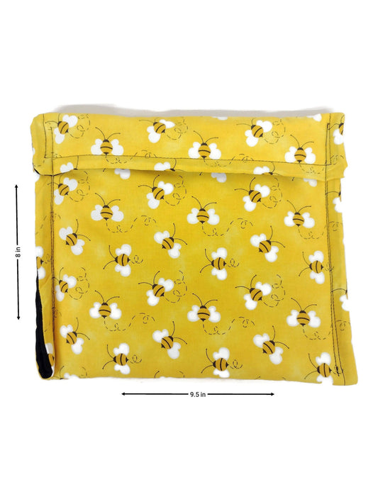Potato Bag in a Yellow Honey bee Fabric Print by Sewuseful Studios LLC