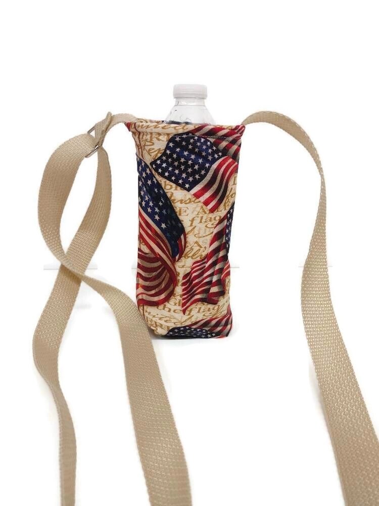 Liberty Flag Insulated Water Bottle Holder with Adjustable Strap