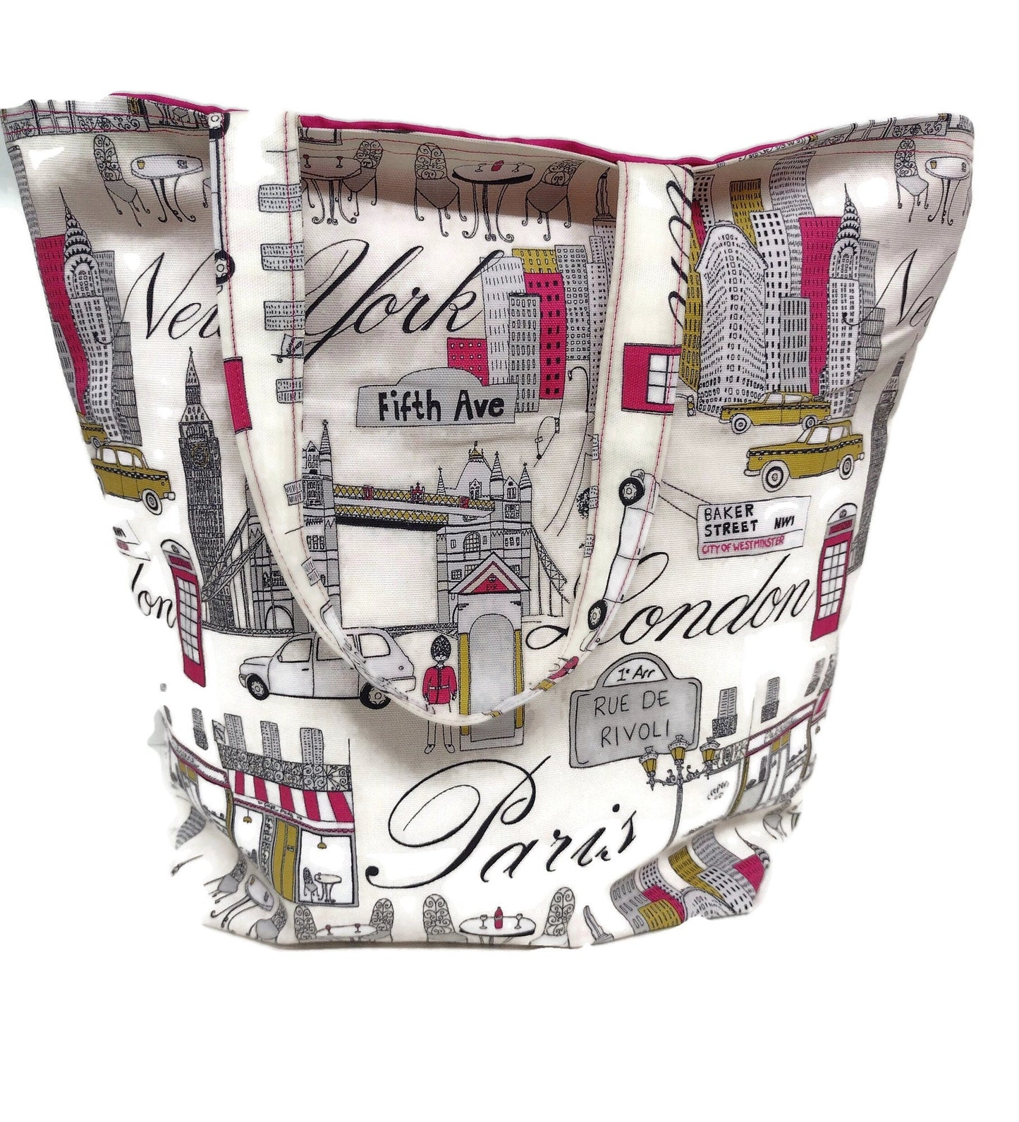 Large Tote Bag in a Cotton Canvas Fabric Shopper Tote Bag
