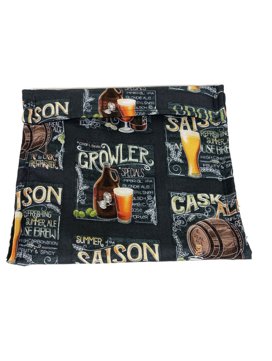 Beer flight Potato Bag, Microwave Safe Potato Bag, Potato Print Potato Bag, All Cotton bag for cooking potatoes, potato sack