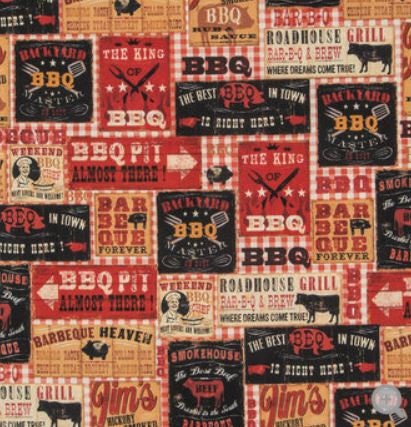 Bowl Cozy Microwave Safe Cotton Soup Hot Bowl Pot Holder in a BBQ Patchwork Fabric Print