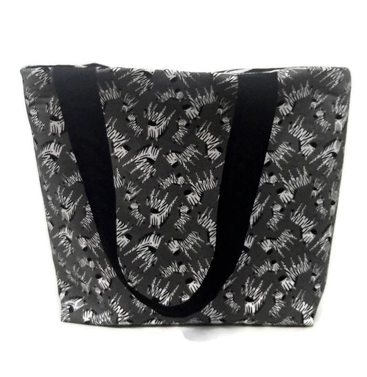 Mini Zebra Beach Bag or Tote Bag with Pocket