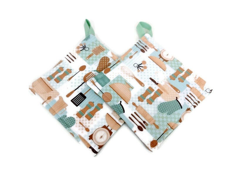 Pot holder for kitchen Pot Holder Set Oven Hot Pad Pot Holder for Cooking or Baking in a Kitchen Utensil Fabric Print