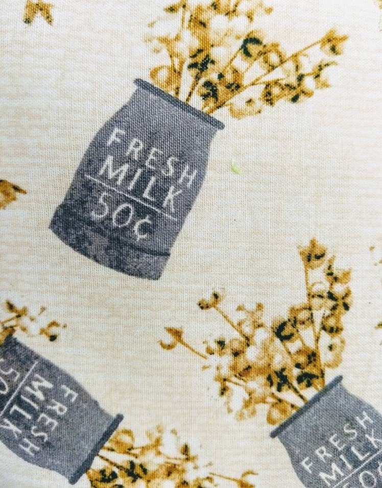 Potholder Set in a Farmhouse Milk Jug Fabric Print by Sewuseful Studios LLC (2 piece set)