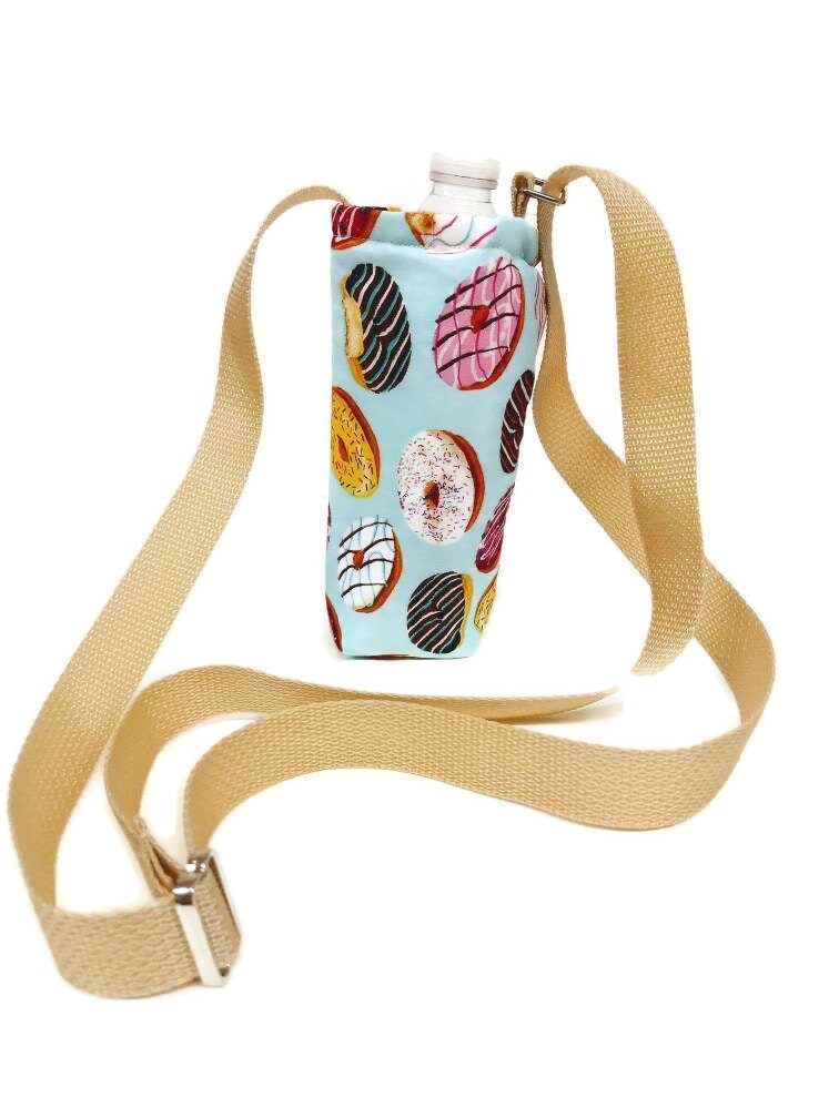 Frosted Donut Insulated Water Bottle Holder with Adjustable Strap