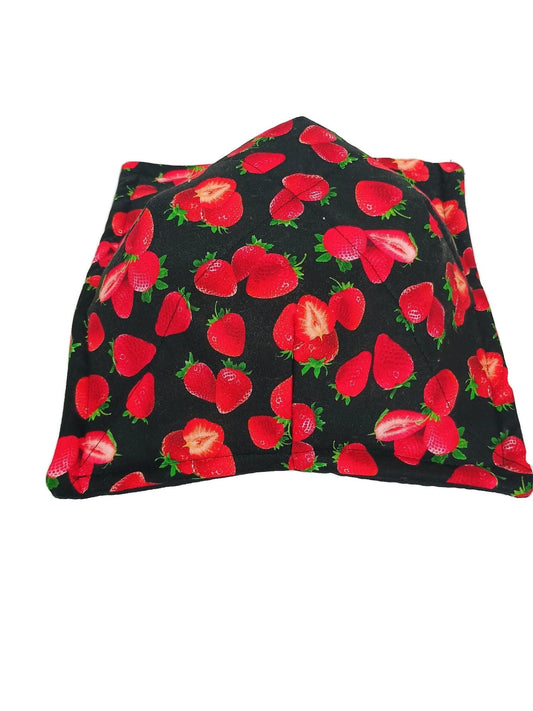 Bowl Cozy Microwave Safe Cotton Soup Hot Bowl Pot Holder in a Strawberry Fabric Print