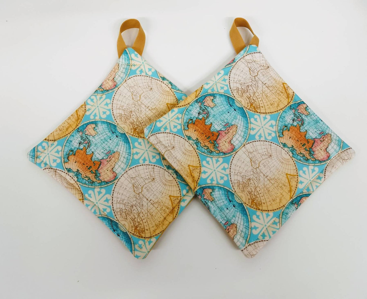 Pot holder for kitchen Pot Holder Set Oven Hot Pad Pot Holder for Cooking or Baking in an Antique World Fabric Print