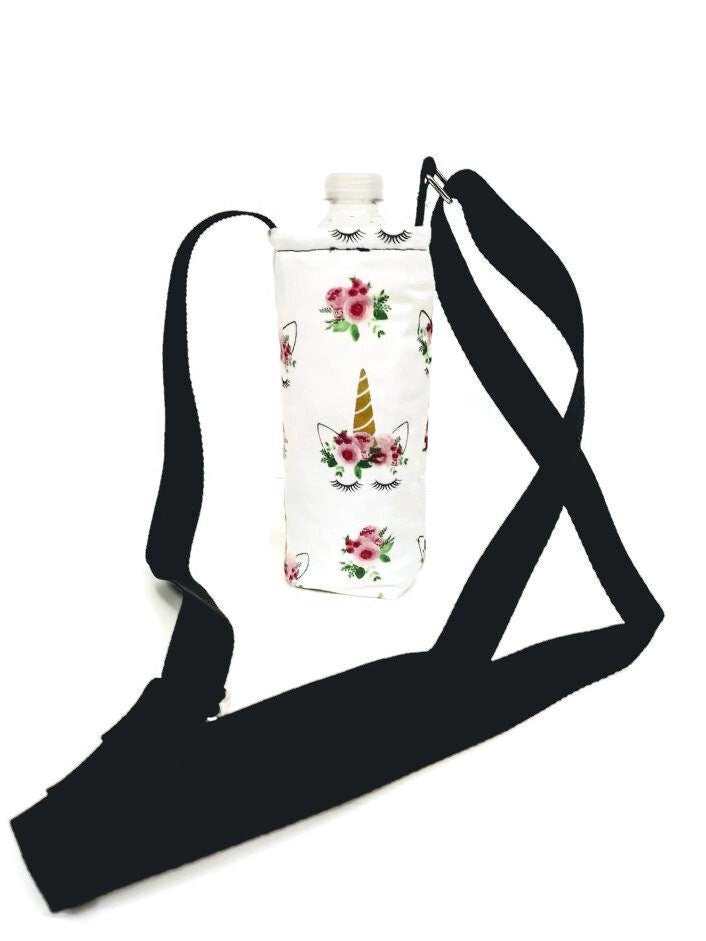 Unicorn Eyes Insulated Water Bottle Holder with Adjustable Strap
