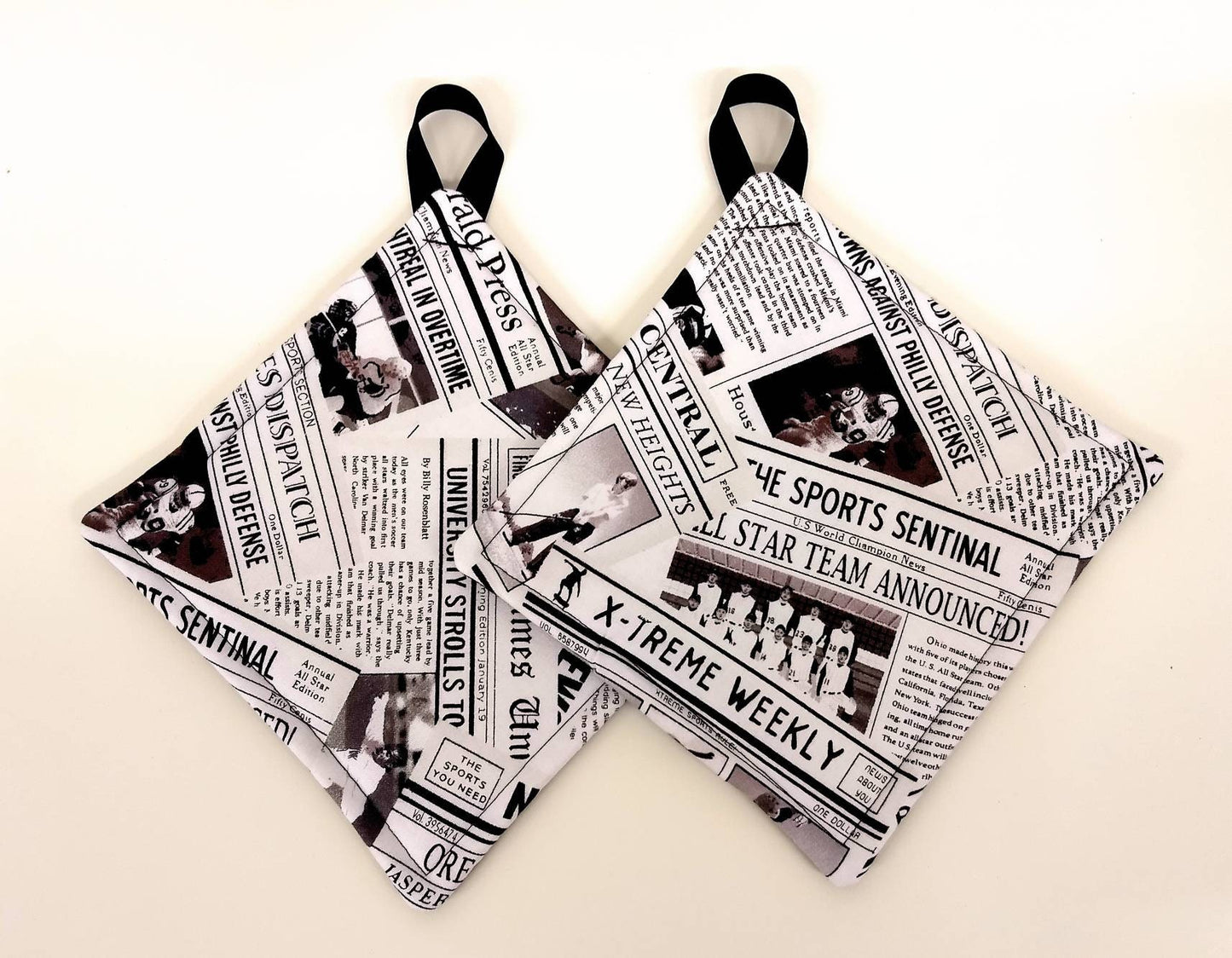Pot holder for kitchen Pot Holder Set Oven Hot Pad Pot Holder for Cooking or Baking in a Morning Newspaper Fabric Print