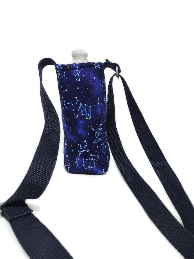 Water Bottle Holder in a Star Constellation Fabric Print by Sewuseful Studios LLC