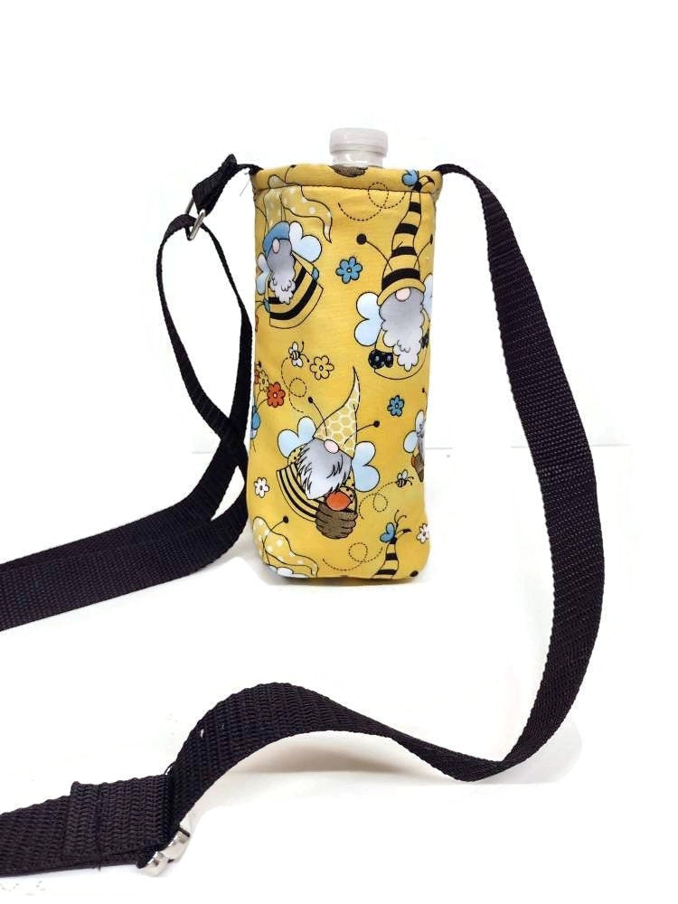 Bee Gnome Insulated Water Bottle Holder with Adjustable Strap
