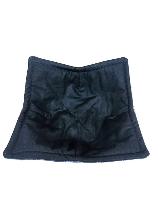 Bowl Cozy Microwave Safe Cotton Soup Hot Bowl Pot Holder in a Blue Print Fabric Print