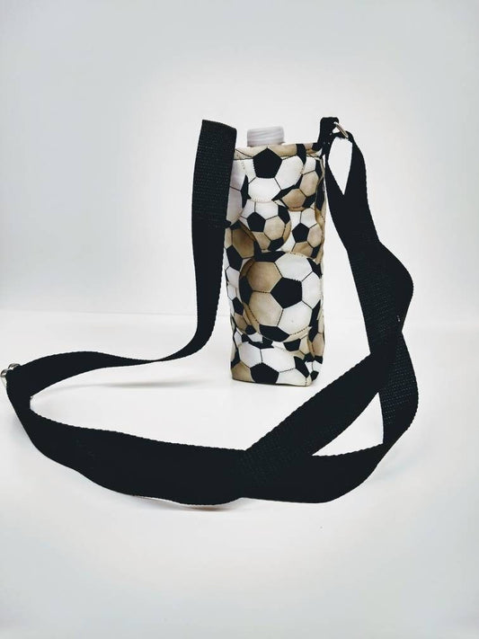 Soccer Ball Insulated Water Bottle Holder with Adjustable Strap