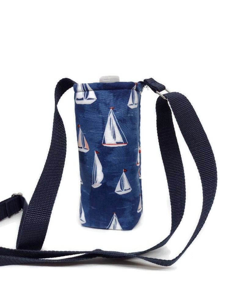 Sailboat Insulated Water Bottle Holder with Adjustable Strap