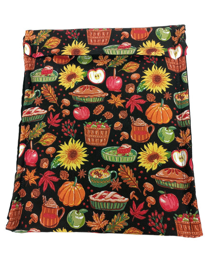 Potato Bag, Microwave Safe Potato Bag, Fall Thanksgiving Feast Print Potato Bag, All Cotton bag for cooking potatoes, potato sack