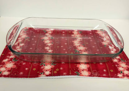 Tropical Flower Large 11 x 17 Casserole Potholder with Grip Backing