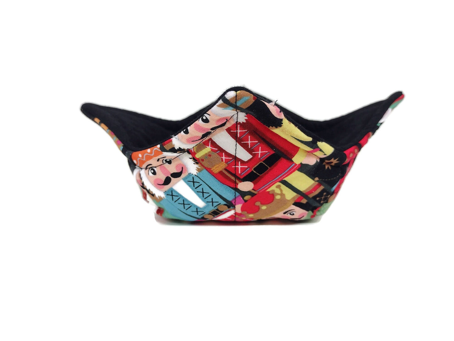 Bowl Cozy Microwave Safe Cotton Soup Hot Bowl Pot Holder in a Christmas Nutcracker Fabric Print