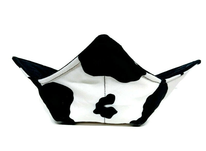 Bowl Cozy Microwave Safe Cotton Hot Soup Bowl Pot Holder in a Cow Hide Fabric Print