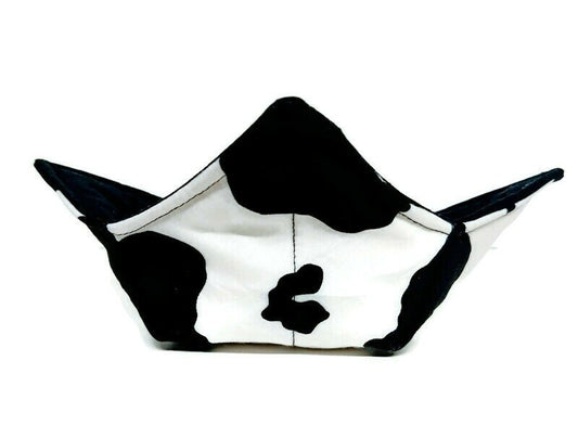 Bowl Cozy Microwave Safe Cotton Hot Soup Bowl Pot Holder in a Cow Hide Fabric Print
