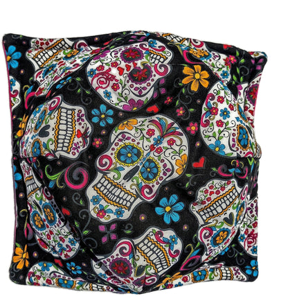 Bowl Cozy Microwave Safe Cotton Soup Hot Bowl Pot Holder in a Pop Sugar Skull and Hot Pink Fabric Print