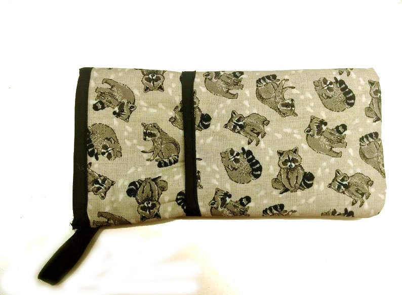 Heat resistant curling iron, hair straightener case, raccoons