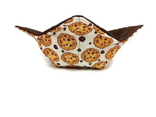 Bowl Cozy Microwave Safe Cotton Soup Hot Bowl Pot Holder in a Cookie Explosion Fabric