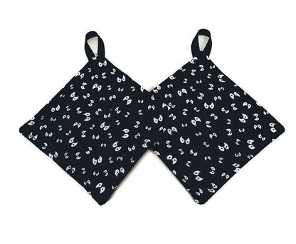 Pot holder for kitchen Pot Holder Set Oven Hot Pad Pot Holder for Cooking or Baking in a Glow in the Dark Halloween Eyes Fabric Print