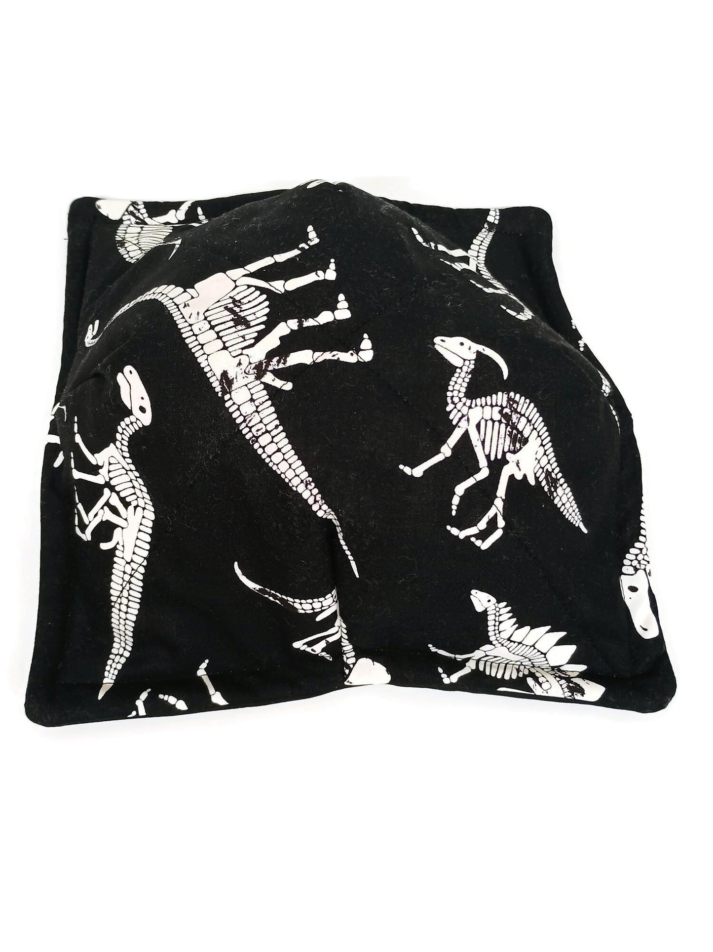 Bowl Cozy Quilted Cotton Microwave Safe Glow in the Dark Dinosaur Bones