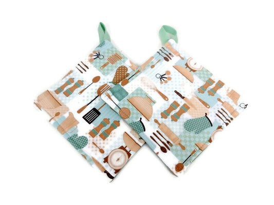Pot holder for kitchen Pot Holder Set Oven Hot Pad Pot Holder for Cooking or Baking in a Kitchen Utensil Fabric Print