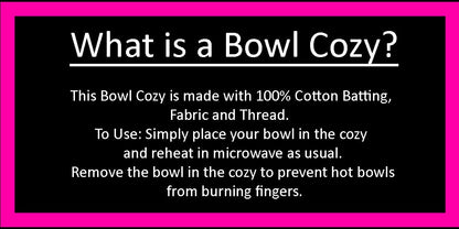 Bowl Cozy Microwave Safe Cotton Soup Hot Bowl Pot Holder in a Cappuccino Cup Fabric Print