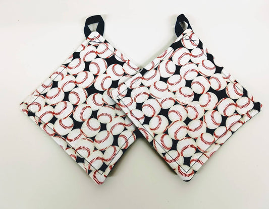 Pot holder for kitchen Pot Holder Set Oven Hot Pad Pot Holder for Cooking or Baking in a Packed Baseball Fabric Print