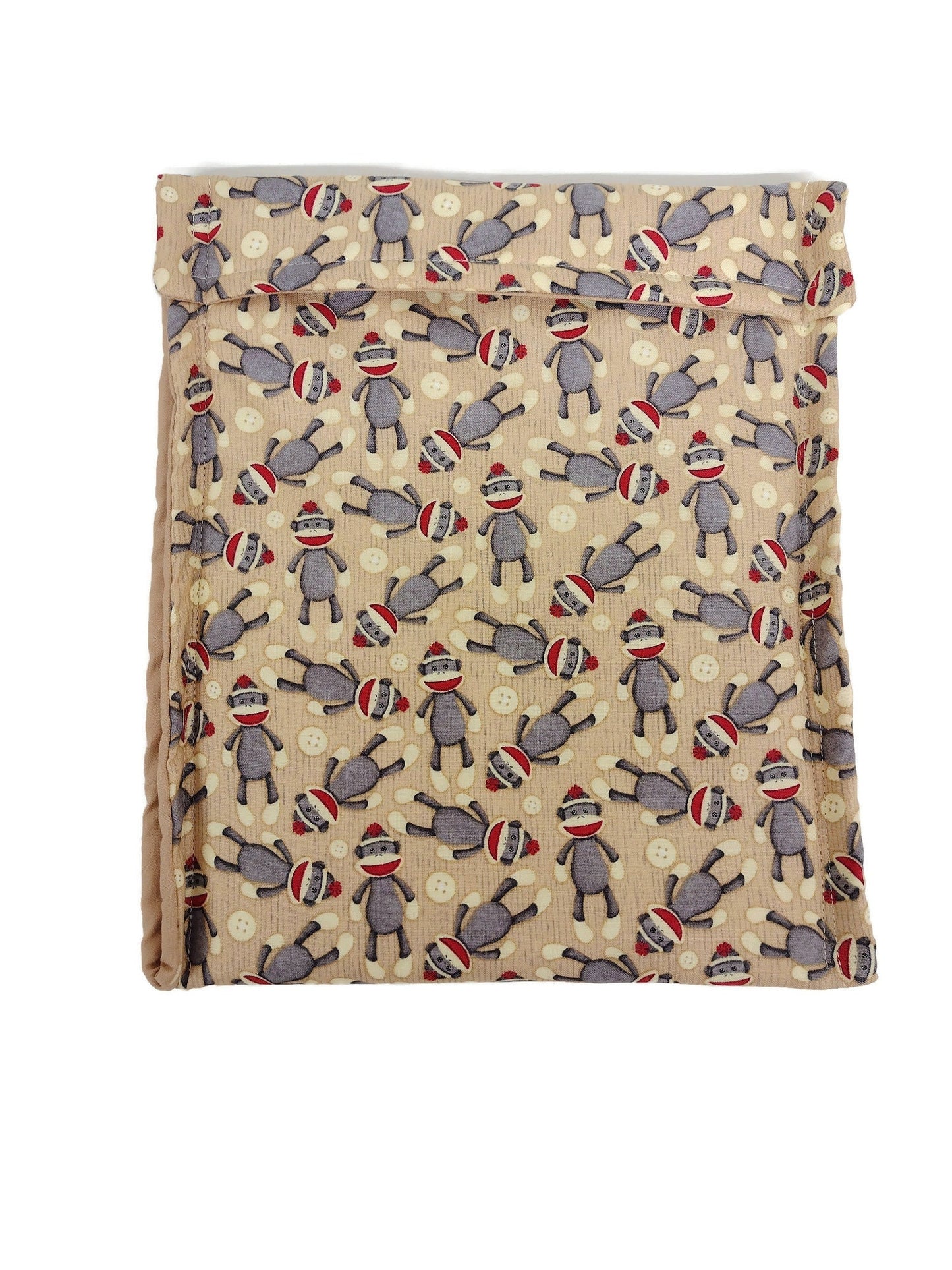 Microwavable baked potato bag, Sock Monkey Potato Bag, All Cotton bag for cooking potatoes, potato sack