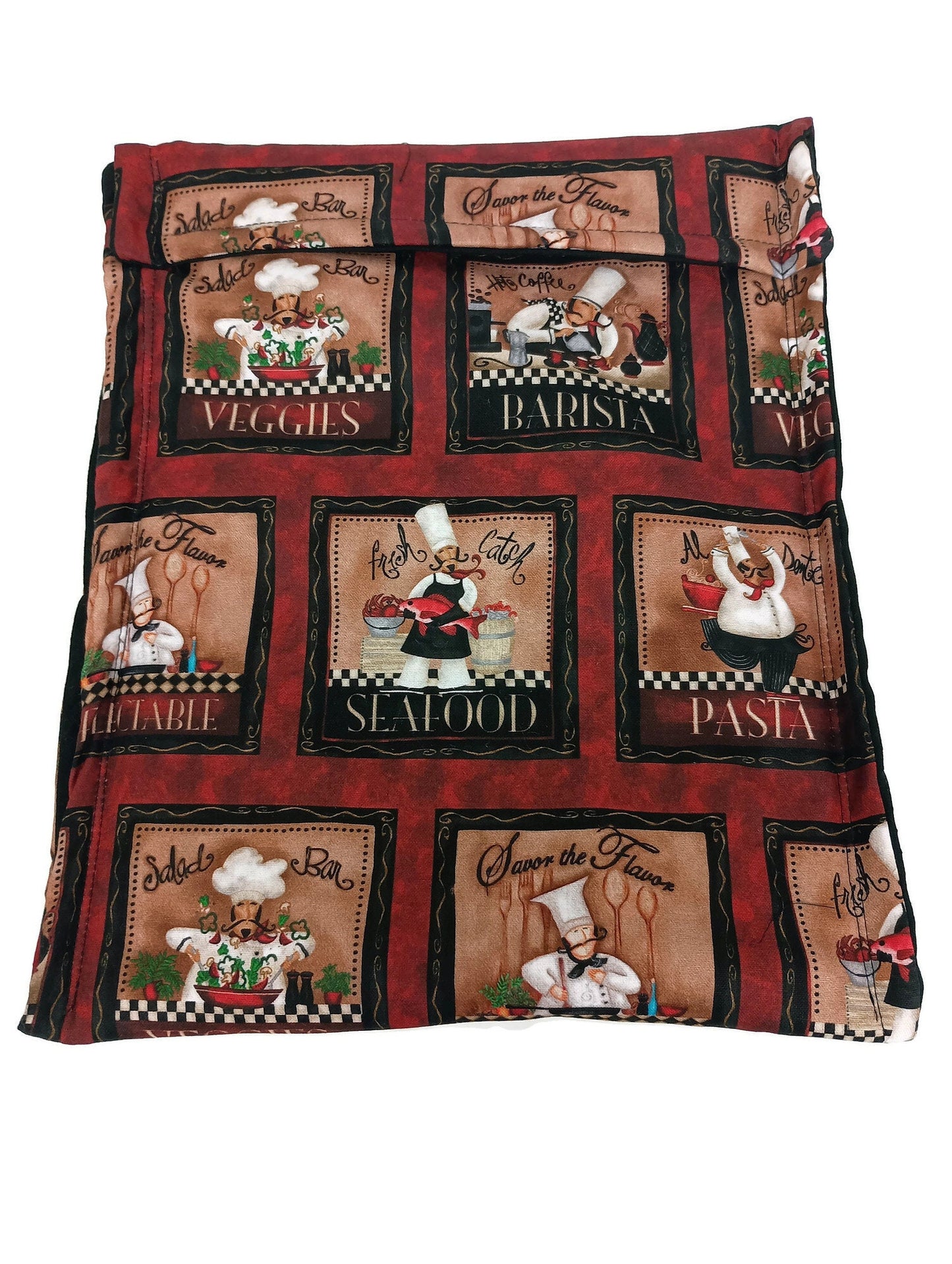 Potato Bag, Microwave Safe Potato Bag, Chef Print Potato Bag, All Cotton bag for cooking potatoes, potato sack