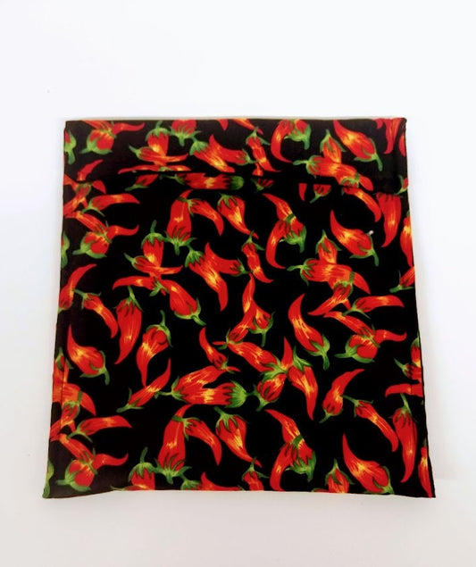 Potato Bag in a Red Hot Chili Peppers Fabric Print by Sewuseful Studios LLC
