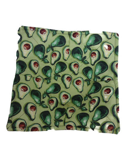 Microwavable Plate Cozy in an Avocado Fabric Print, Reversible and Washable