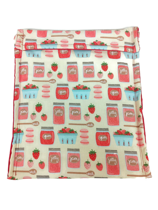 Potato Bag, Microwave Safe Potato Bag, Strawberry Jam Print Potato Bag, All Cotton bag for cooking potatoes, potato sack