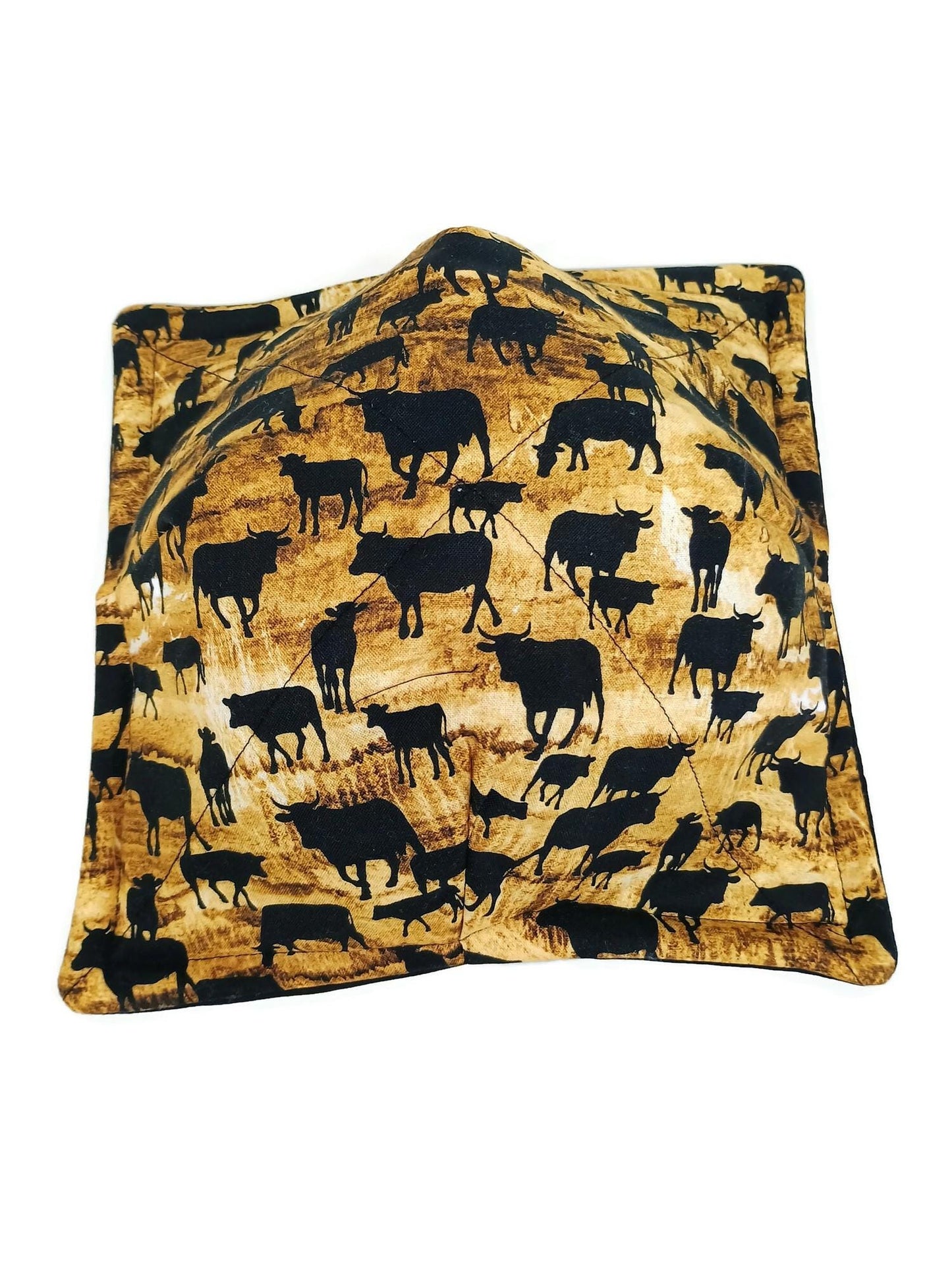 Bowl Cozy Quilted Cotton Microwave Safe Wooden Steer