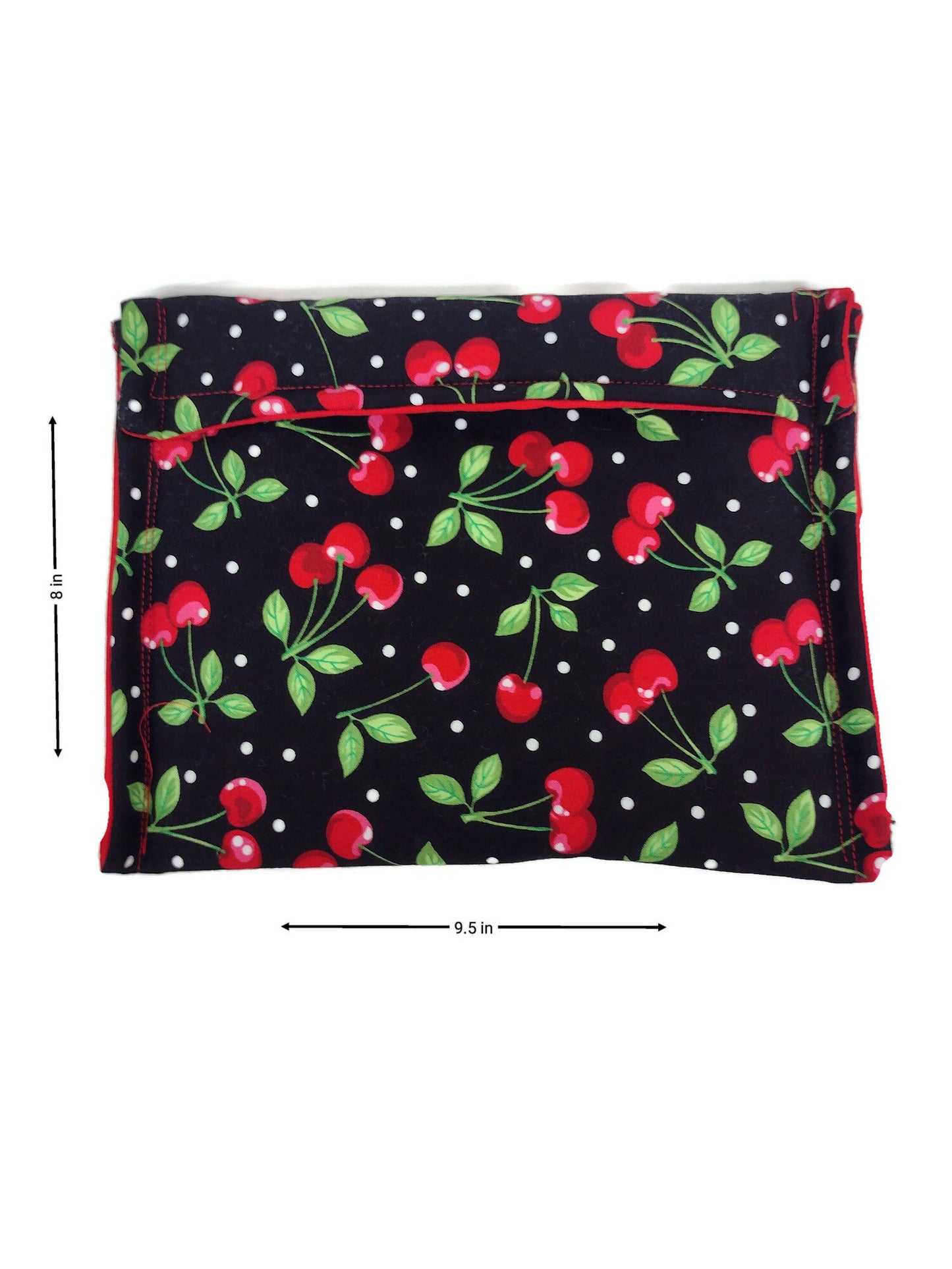 Baked Potato Bag in a  Red Cherry and Polka Dot Fabric Print by Sewuseful Studios