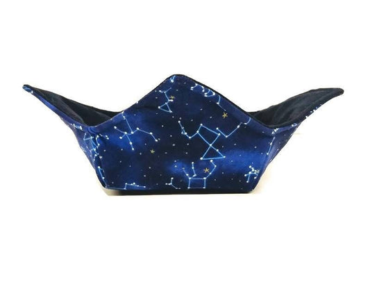 Bowl Cozy Microwave Safe Cotton Hot Soup Bowl Pot Holder in a Star Constellation Fabric Print