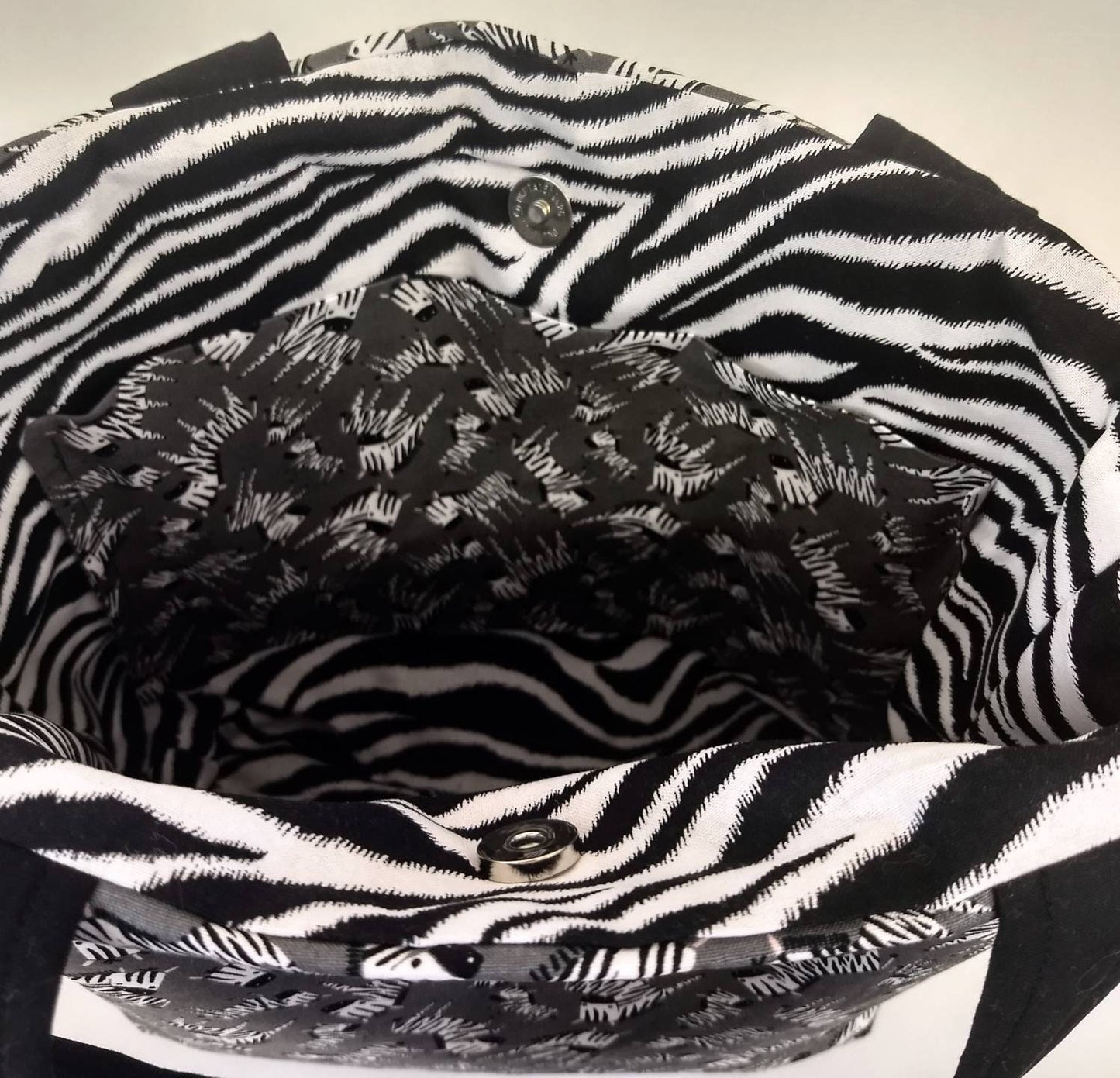 Mini Zebra Beach Bag or Tote Bag with Pocket