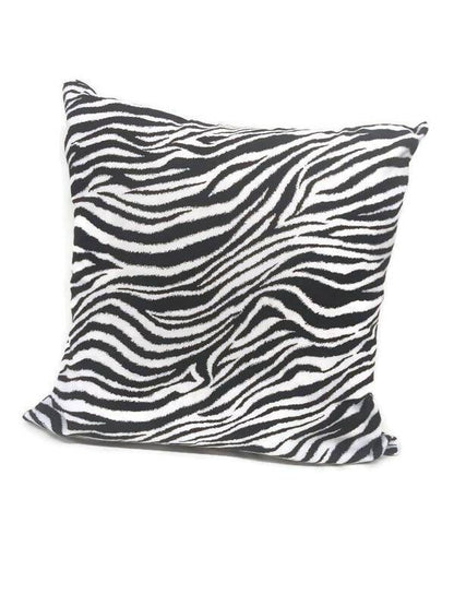 18 x 18 inch Black Zebra throw pillow with invisible zipper