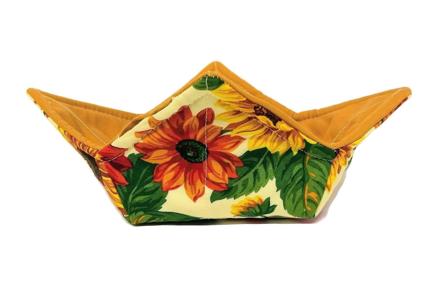 Microwavable Bowl Cozy Fall Thanksgiving Sunflower by Sewuseful Studios LLC
