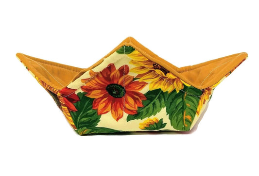 Microwavable Bowl Cozy Fall Thanksgiving Sunflower by Sewuseful Studios LLC