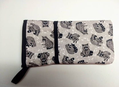 Heat resistant curling iron, hair straightener case, raccoons
