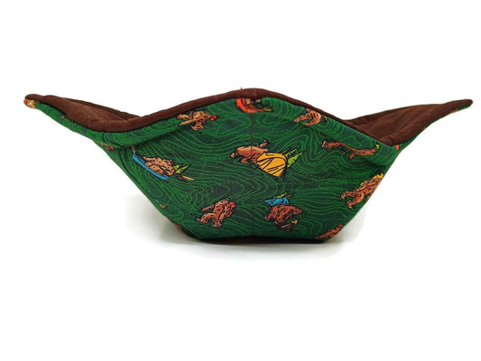 Bowl Cozy Quilted Cotton Microwave Safe Topographical Big Foot