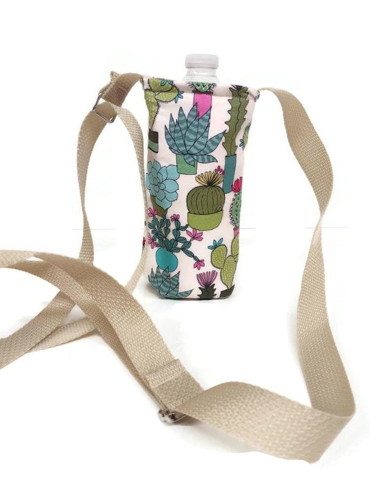 Desert Cactus Insulated Water Bottle Holder with Adjustable Strap