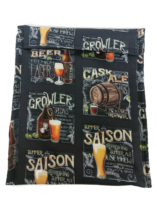 Beer flight Potato Bag, Microwave Safe Potato Bag, Potato Print Potato Bag, All Cotton bag for cooking potatoes, potato sack