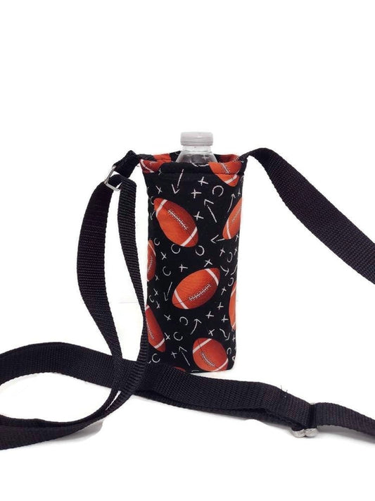 Chalkboard Football Insulated Water Bottle Holder with Adjustable Strap