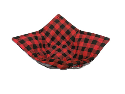 Bowl Cozy Microwave Safe Cotton Hot Soup Bowl Pot Holder in a Deer Silhouette Buffalo Plaid Fabric Print