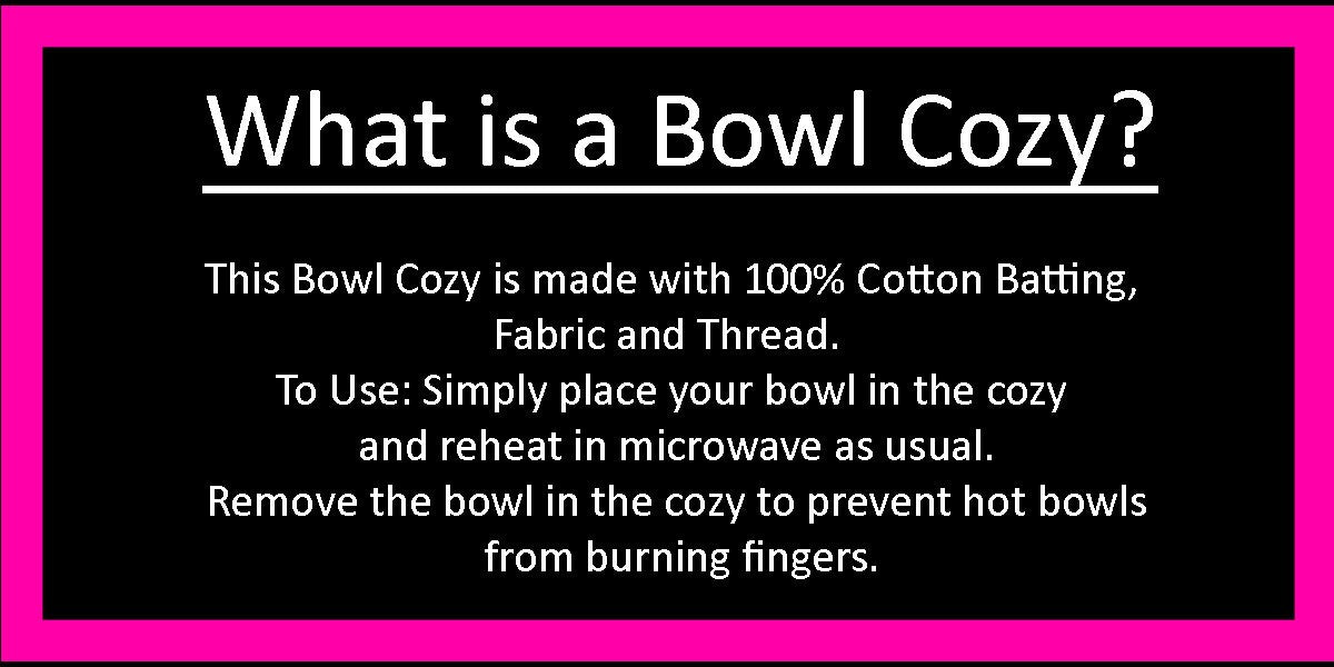 Bowl Cozy Microwave Safe Cotton Soup Hot Bowl Pot Holder in a White and Black Paw Print Fabric print